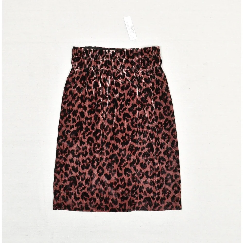 NEW J. Crew Women Straight Skirt Knee Length Cheetah Viscose Multicolor Size XXS